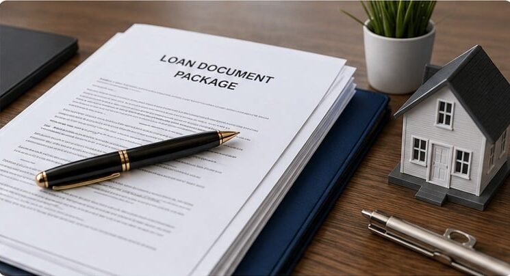 Loan signing agent reviewing loan documents during professional training
