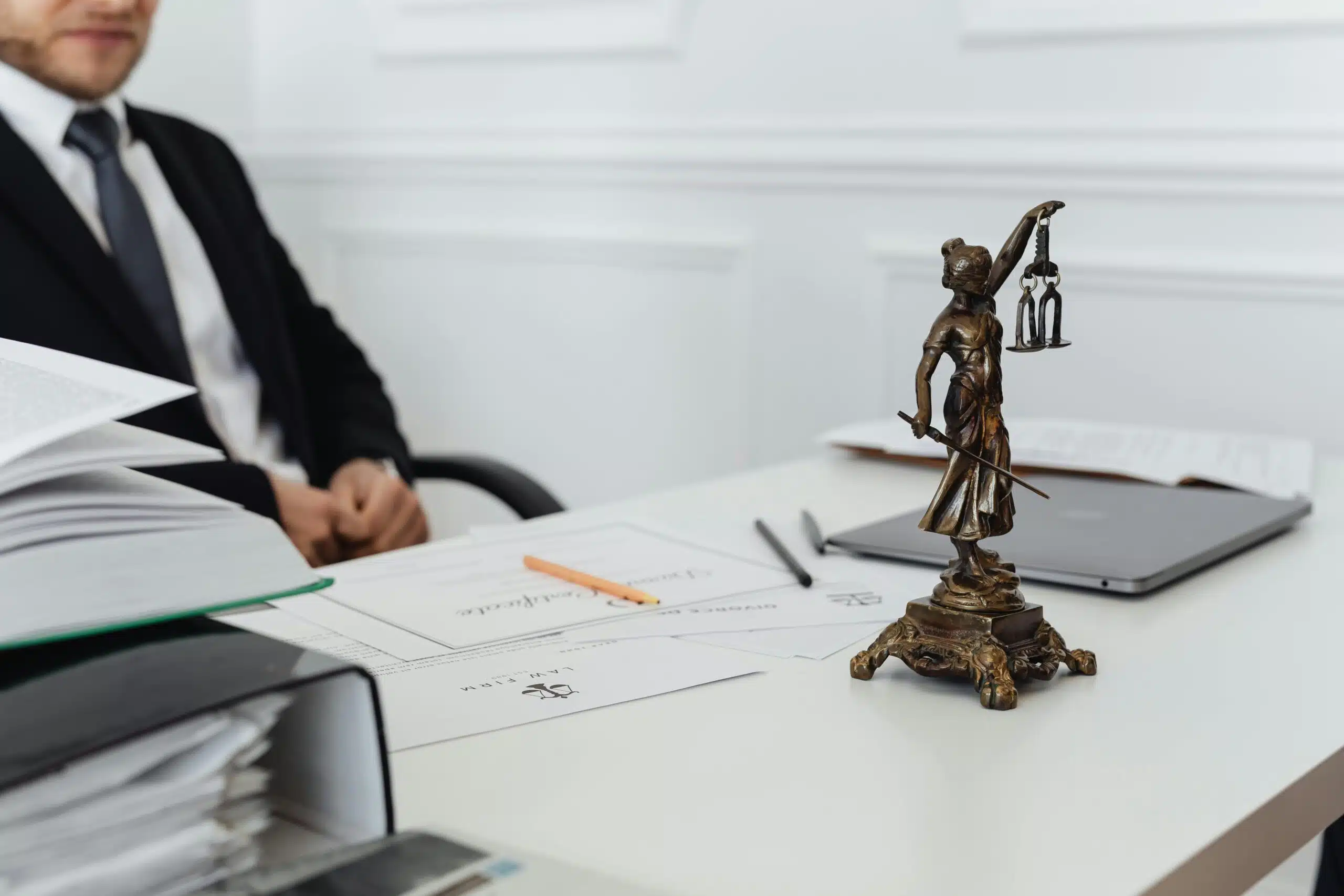 Image of notary public's credentials in the table.